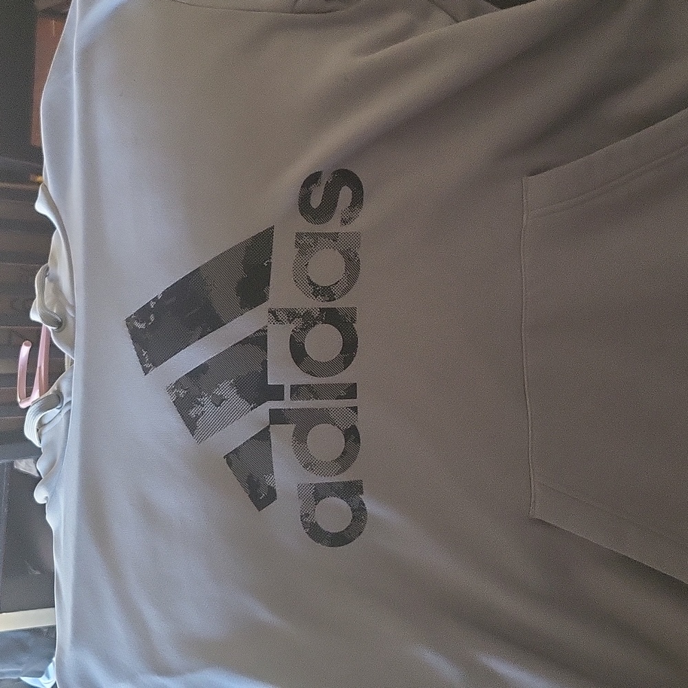 Adidas gray hoodie size large